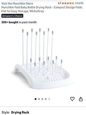2/$22 Bundle - Munchkin White and Gray Fold Baby Bottle Drying Rack